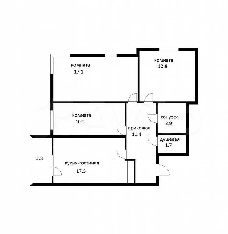 3-к. квартира, 75 м, 4/24 эт. - Фото 0