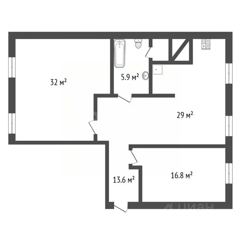 3-к кв. Тульская область, Тула ул. Кирова, 157 (100.0 м) - Фото 2