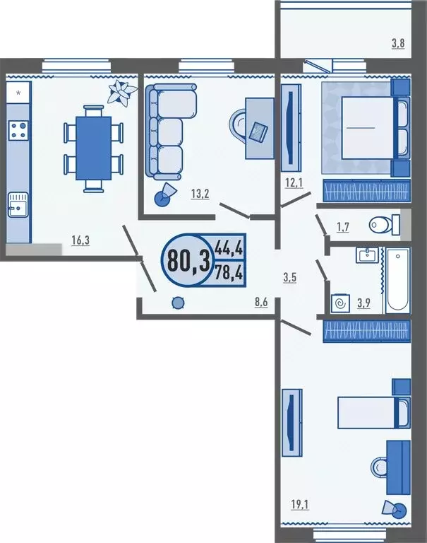 3-комнатная квартира: Орловский муниципальный округ, деревня ... - Фото 1