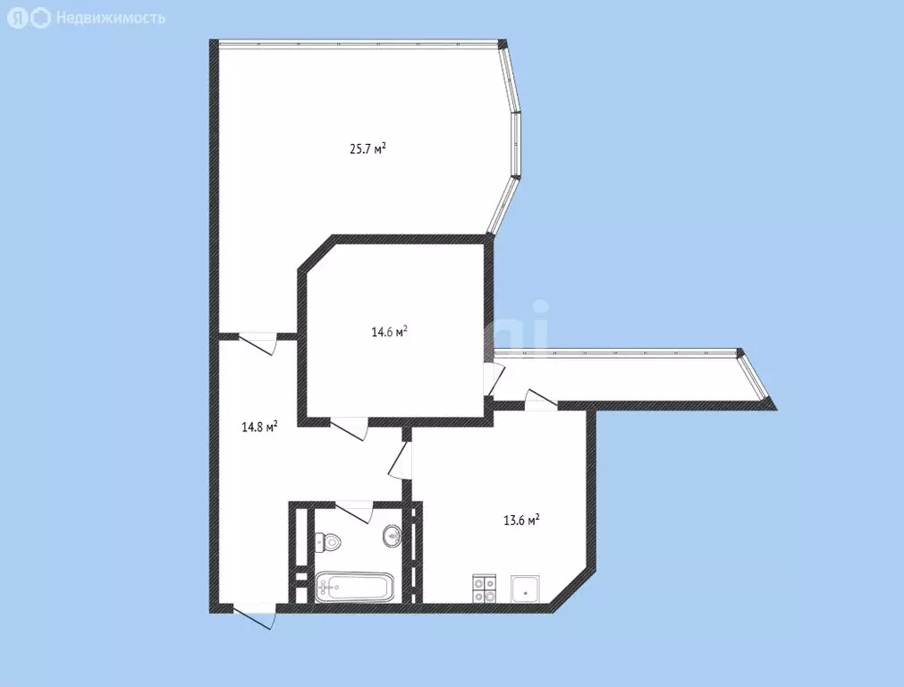 2-комнатная квартира: Черкесск, улица Орджоникидзе, 14А (73.5 м) - Фото 1