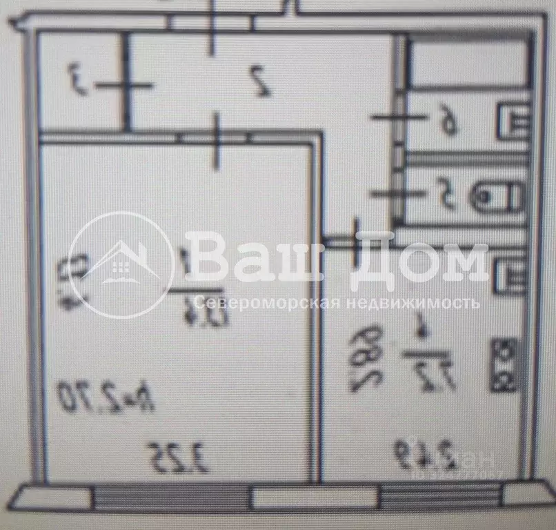 1-к кв. Мурманская область, Североморск Комсомольская ул., 20 (30.3 м) - Фото 1