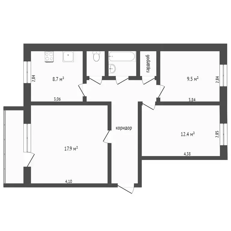 3-комнатная квартира: Тобольск, микрорайон 7А, 24 (65.5 м) - Фото 0