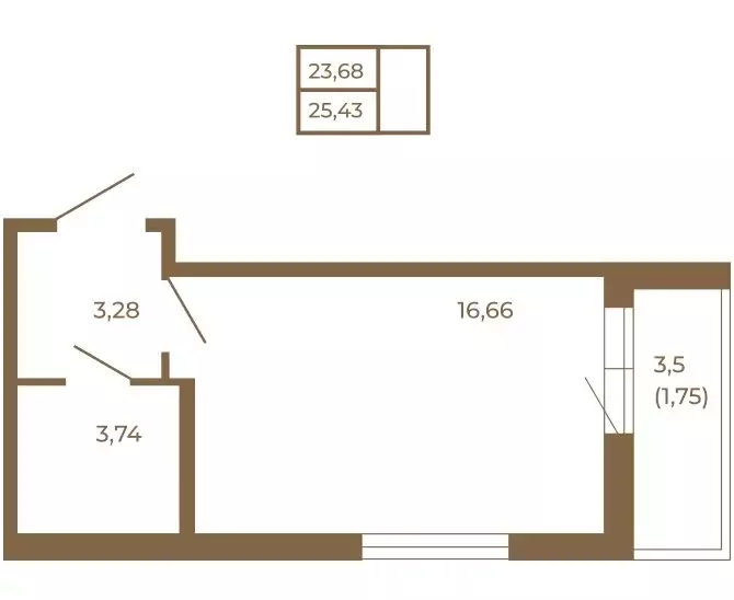 Квартира-студия: Сертолово, ЖК Новая История (25.43 м) - Фото 2