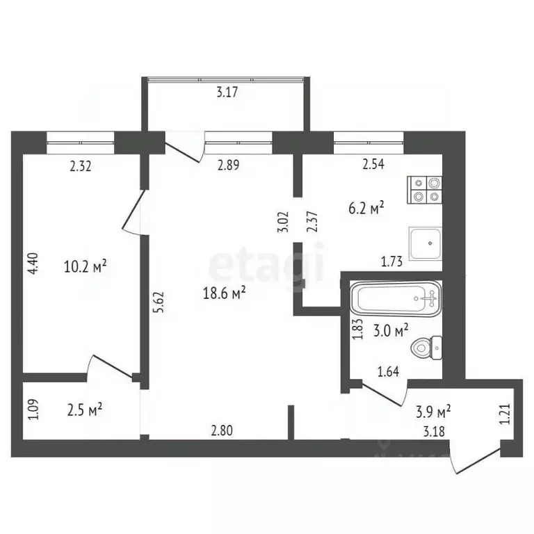 2-к кв. Забайкальский край, Чита Смоленская ул., 108 (44.4 м) - Фото 1