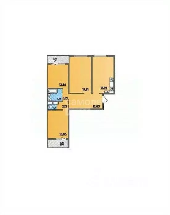 3-к кв. Краснодарский край, Краснодар ул. Героев-Разведчиков, 40 (90.2 ... - Фото 1