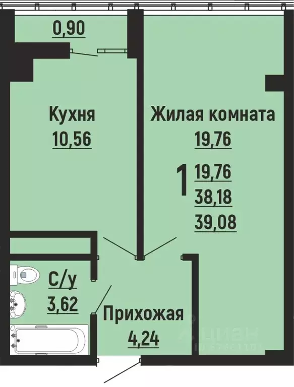 1-к кв. Краснодарский край, Туапсе ул. Свободы, 7А (39.75 м) - Фото 0