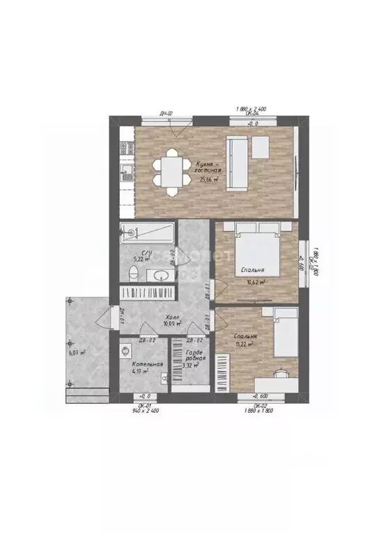 Дом в Алтайский край, Первомайский район, с. Фирсово ул. Буковая, 54 ... - Фото 2