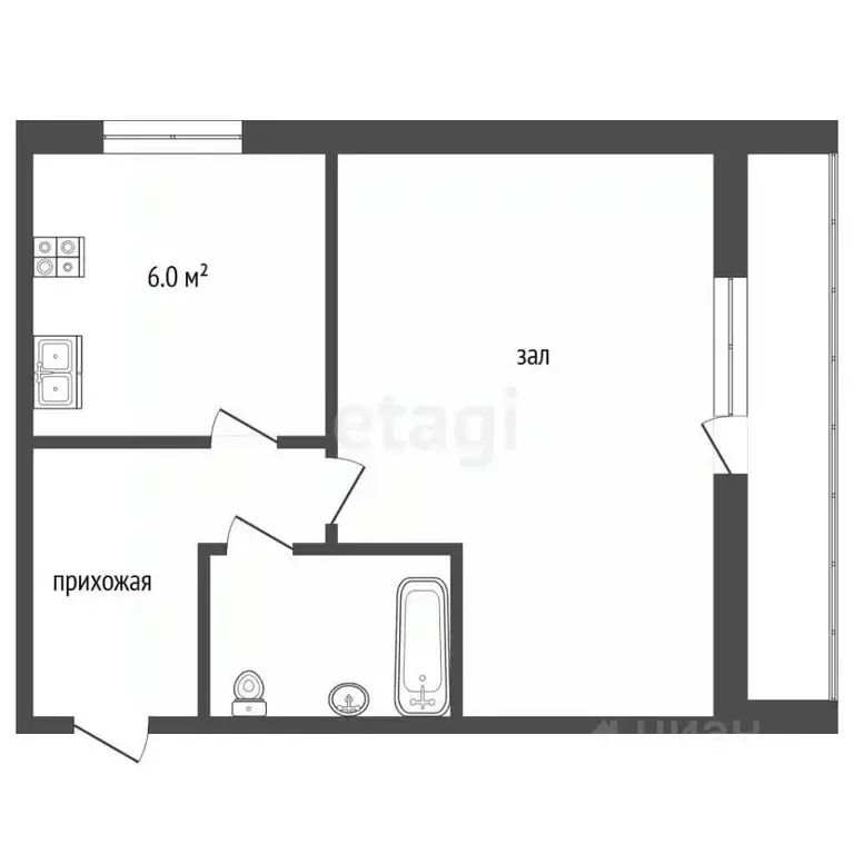 1-к кв. Севастополь ул. Героев Бреста, 29 (36.0 м) - Фото 2