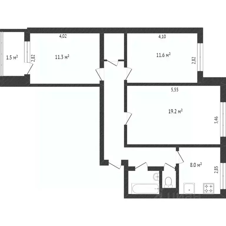 3-к кв. Воронежская область, Воронеж ул. 9 Января, 300/4 (68.3 м) - Фото 1