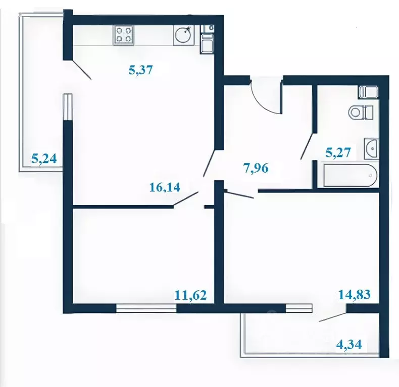 3-к кв. Волгоградская область, Волгоград ул. Клары Цеткин, 1А (64.93 ... - Фото 1