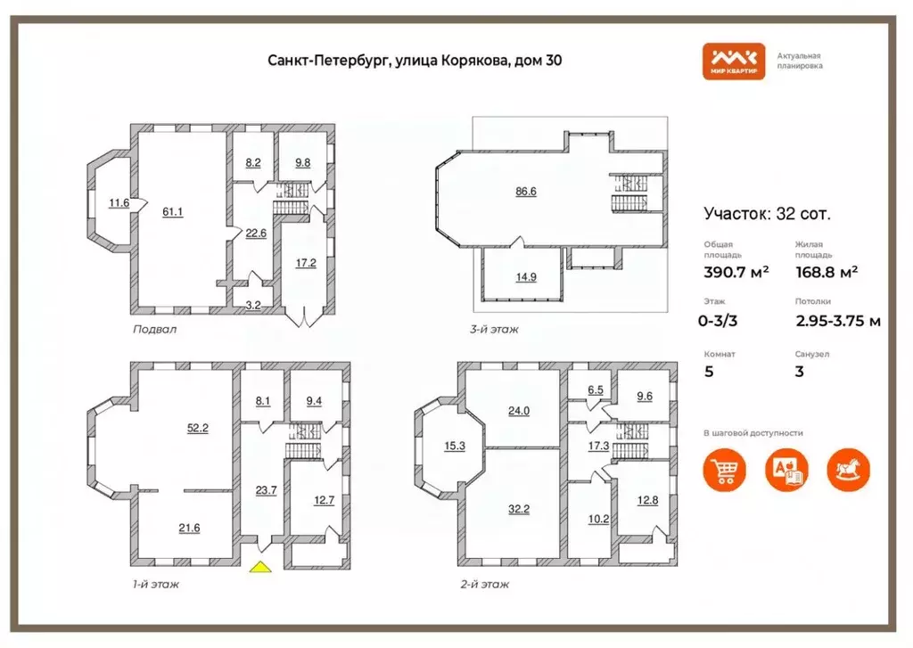 Дом в Санкт-Петербург ул. Корякова, 30 (391 м) - Фото 2