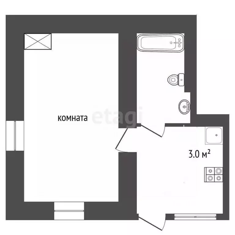 Студия Крым, Ялта ул. Кирова, 42 (20.0 м) - Фото 2