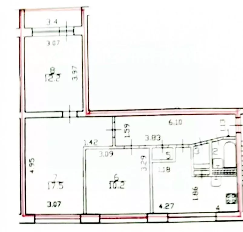 3-к кв. Санкт-Петербург Богатырский просп., 3К1 (60.3 м) - Фото 2