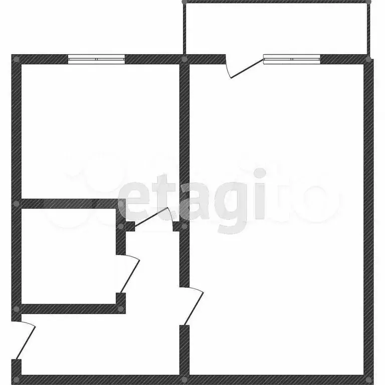 1-к. квартира, 30,8 м, 3/5 эт. - Фото 0