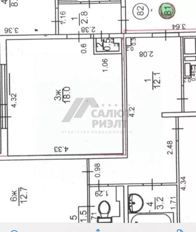 2-к кв. Калининградская область, Калининград ул. Левитана, 58к2 (56.1 ... - Фото 1