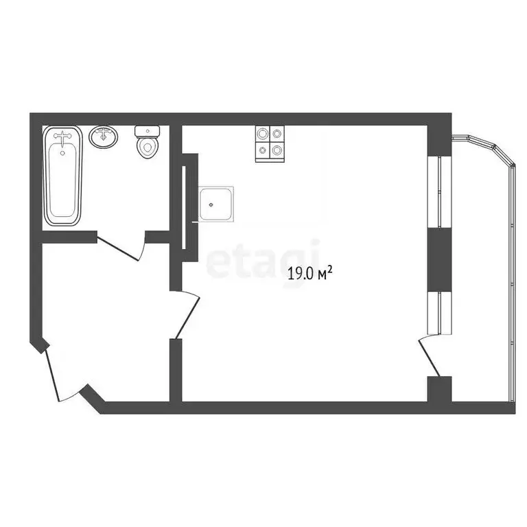 Квартира-студия: Тюмень, улица Беляева, 35к2 (29.9 м) - Фото 1