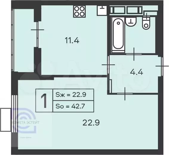 аукцион: 1-к. квартира, 39,2 м, 2/24 эт. - Фото 0