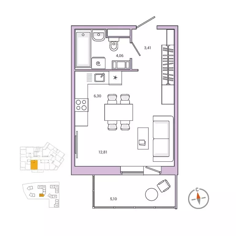 Квартира-студия: городской посёлок Янино-1, ЖК Янила Драйв (28.1 м) - Фото 1