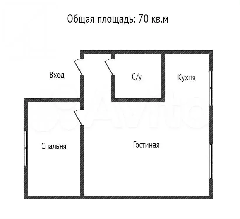 2-к. квартира, 70 м, 6/7 эт. - Фото 0