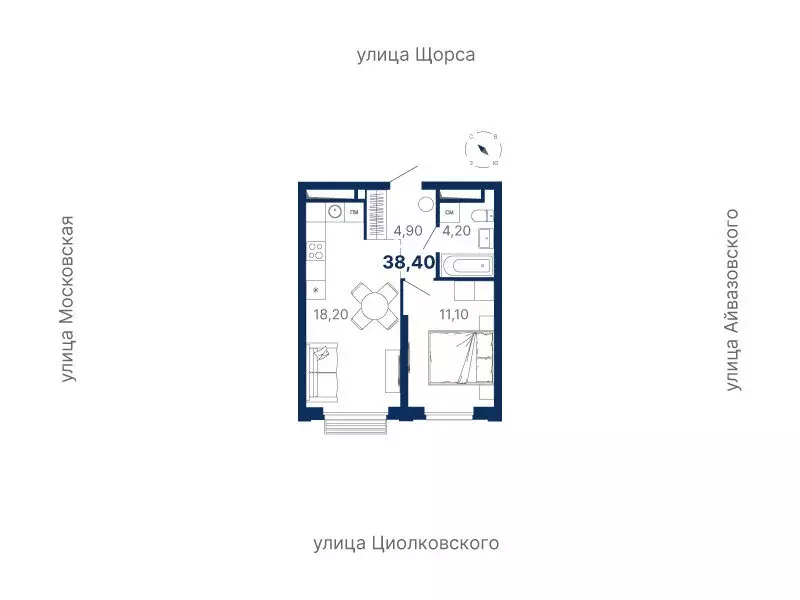 1-комнатная квартира: Екатеринбург, Московская улица, 249/2 (38.4 м) - Фото 0