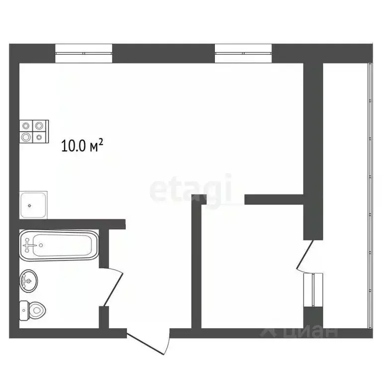 1-к кв. Томская область, Томский район, д. Кисловка, Северный мкр ул. ... - Фото 2