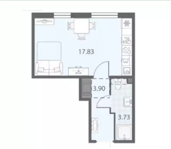 Квартира-студия: Санкт-Петербург, улица Морской Пехоты, 22к2 (25 м) - Фото 1