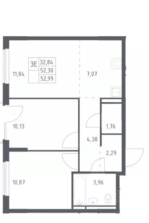 2-к кв. Московская область, Мытищи пер. 1-й Стрелковый, 1 (50.2 м) - Фото 1
