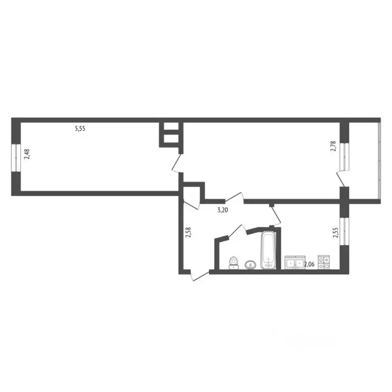 2-к кв. Тюменская область, Тюмень ул. Осипенко, 41 (43.6 м) - Фото 1