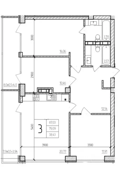 3-к кв. Севастополь ул. Парковая, 15 (86.9 м) - Фото 2