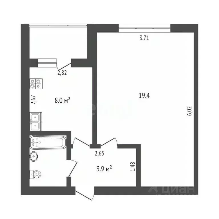 1-к кв. Коми, Сыктывкар Верхний Чов мкр, 64 (34.6 м) - Фото 1