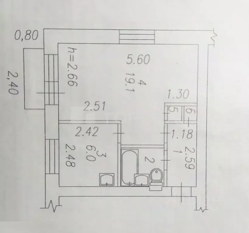 1-к кв. Кемеровская область, Новокузнецк Транспортная ул., 13 (31.9 м) - Фото 2