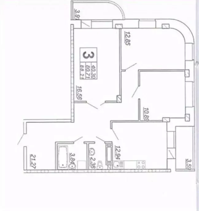 3-к кв. Чувашия, Чебоксары ул. Энергетиков, 6 (88.0 м) - Фото 2