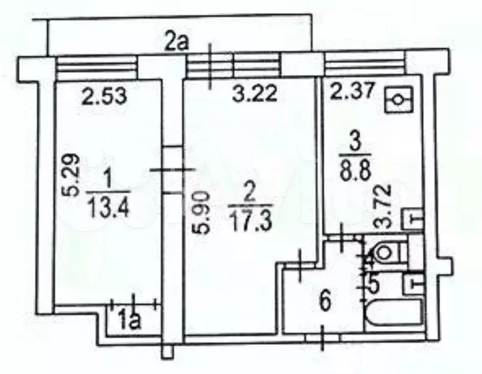 2-к. квартира, 46,5 м, 3/14 эт. - Фото 0