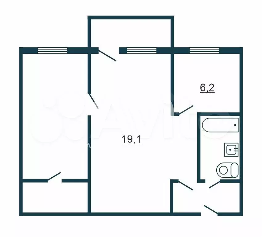 2-к. квартира, 40 м, 5/5 эт. - Фото 0