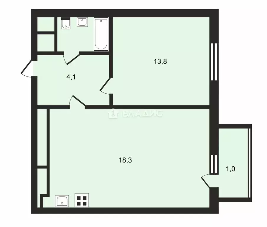 1-комнатная квартира: Москва, Ореховый бульвар, 24к3 (40.6 м) - Фото 0