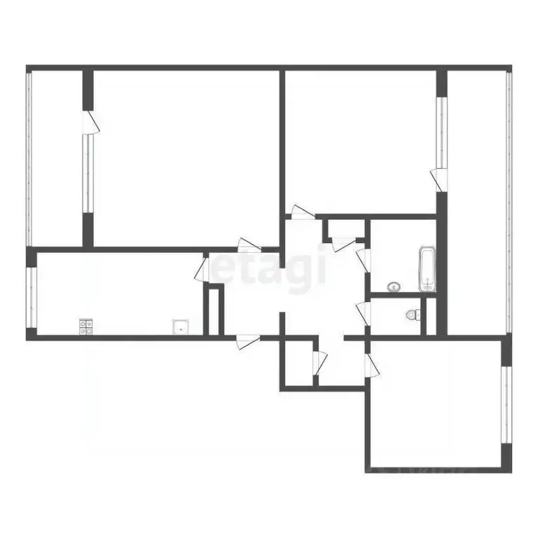 3-к кв. Севастополь просп. Героев Сталинграда, 38 (73.3 м) - Фото 1