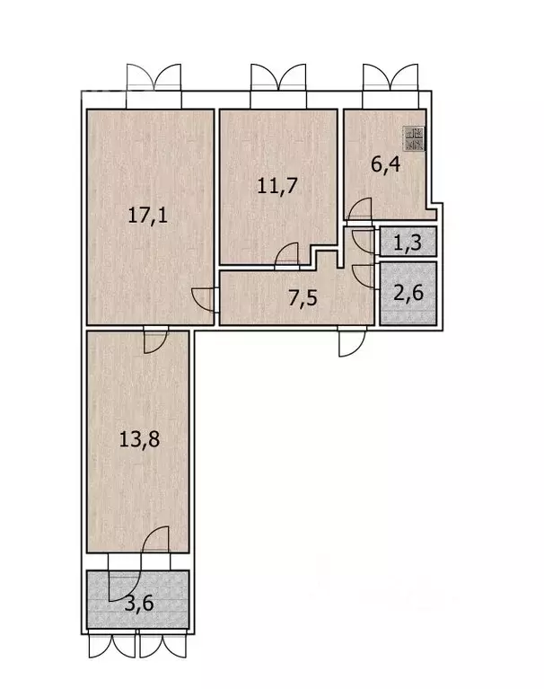 3-к кв. Башкортостан, Уфа Бакалинская ул., 66/3 (60.4 м) - Фото 1