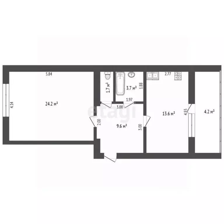 1-к кв. Крым, Сакский район, с. Уютное ул. Кирова (52.8 м) - Фото 2