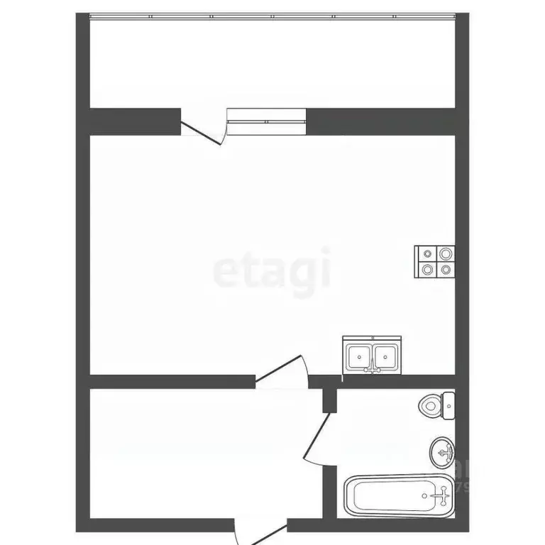 Студия Челябинская область, Копейск ул. Кожевникова, 49А (24.0 м) - Фото 2