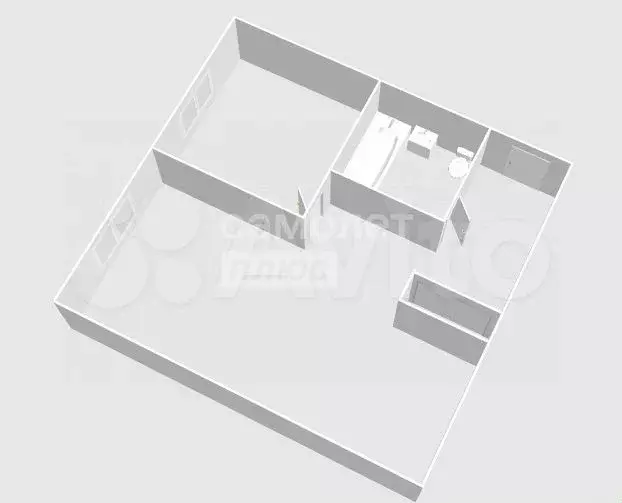 1-к. квартира, 30 м, 1/5 эт. - Фото 1