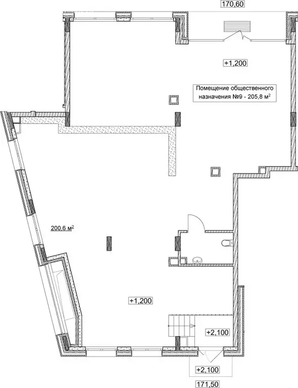 Помещение свободного назначения (205.8 м) - Фото 1