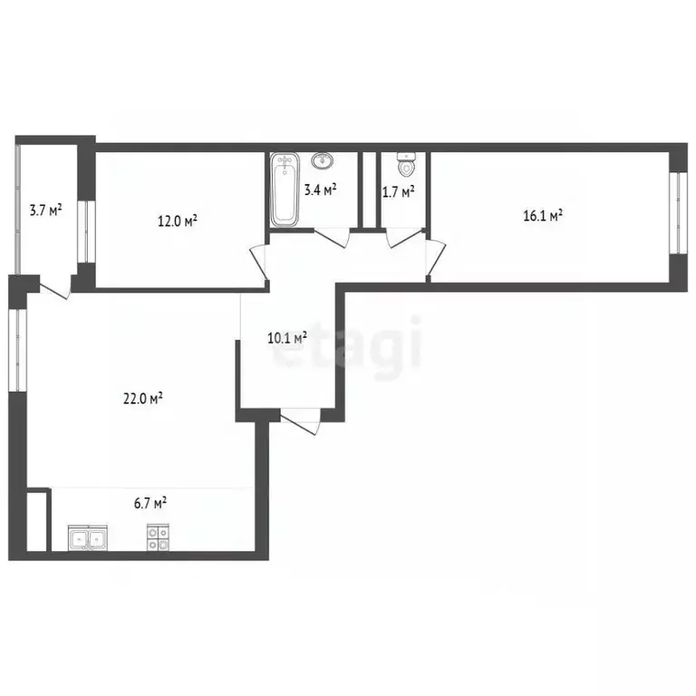 2-к кв. Тамбовская область, Тамбов ул. Карла Маркса, 169 (72.5 м) - Фото 2