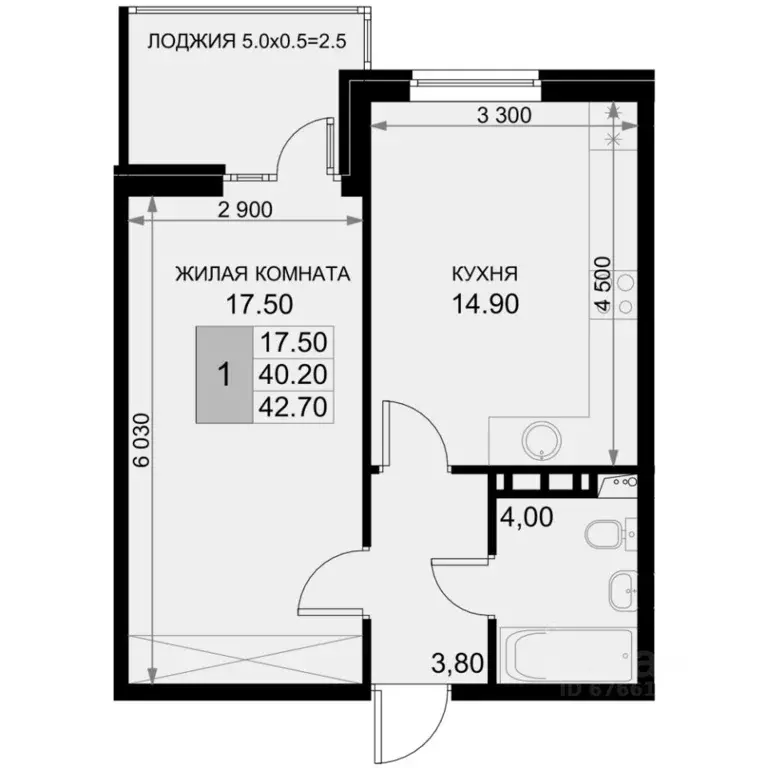 1-к кв. Краснодарский край, Динской район, Южно-Кубанское с/пос, пос. ... - Фото 1