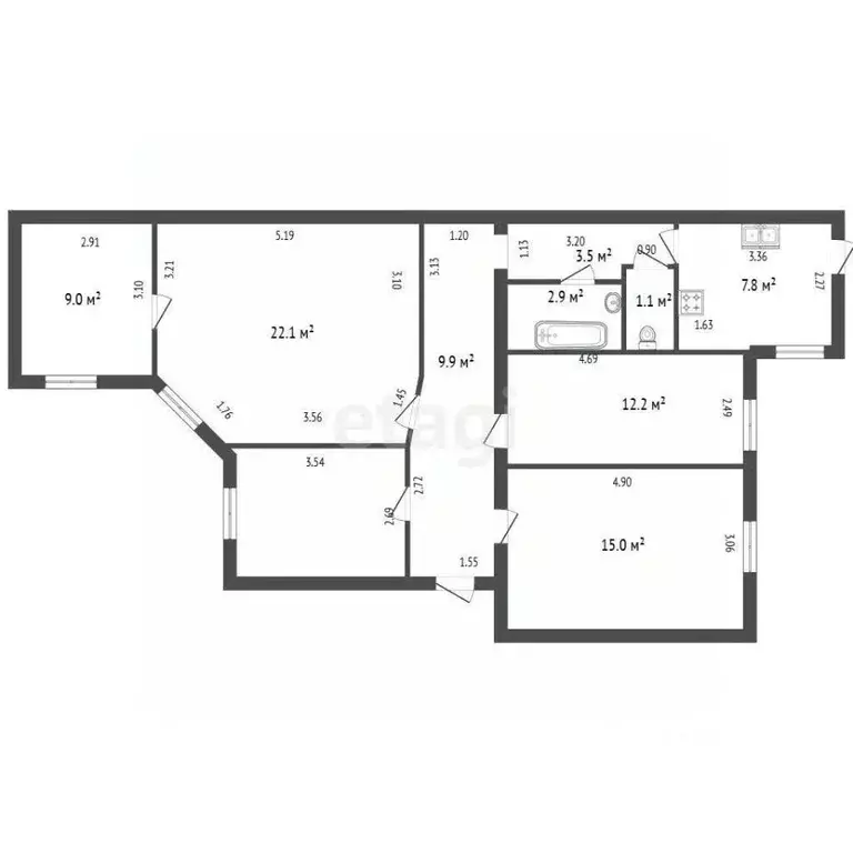 Комната Санкт-Петербург Малая Подьяческая ул., 8 (9.5 м) - Фото 2