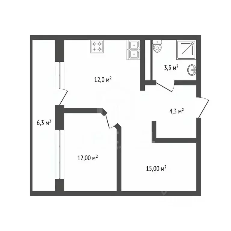 2-к кв. Ленинградская область, Мурино Всеволожский район, бул. ... - Фото 2