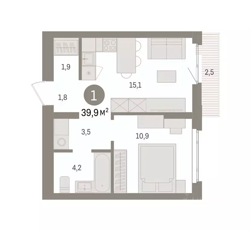 1-к кв. Свердловская область, Екатеринбург Сортировочный жилрайон, ... - Фото 1