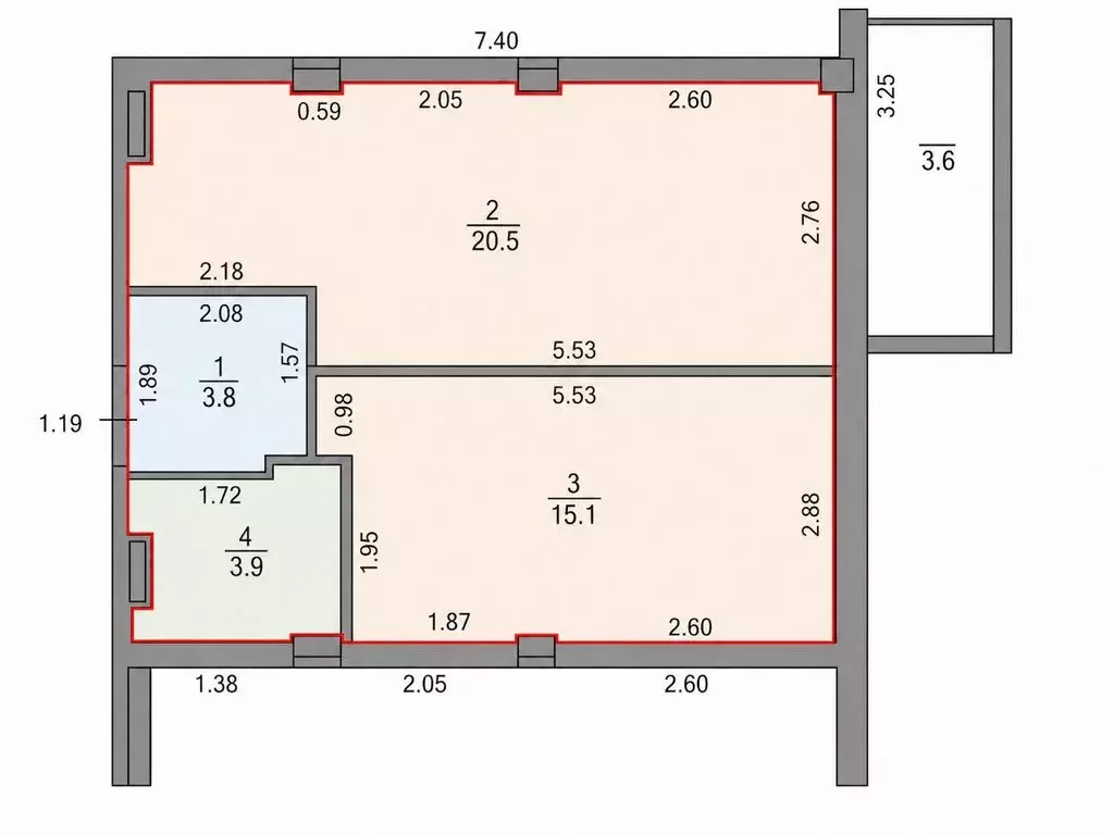 1-комнатная квартира: Санкт-Петербург, Ремесленная улица, 15 (43.3 м) - Фото 1