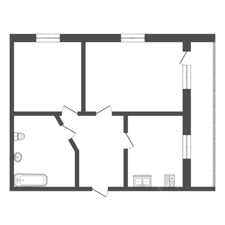 2-к кв. Тюменская область, Тюмень Широтная ул., 152к1 (53.8 м) - Фото 2
