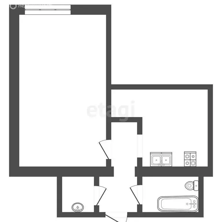 Квартира-студия: Тюмень, Олимпийская улица, 19 (16.3 м) - Фото 1