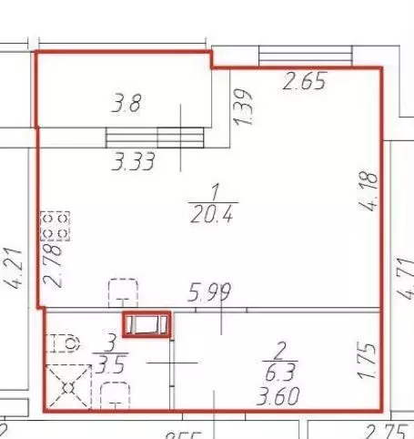 Студия Санкт-Петербург Манчестерская ул., 3 (30.0 м) - Фото 0